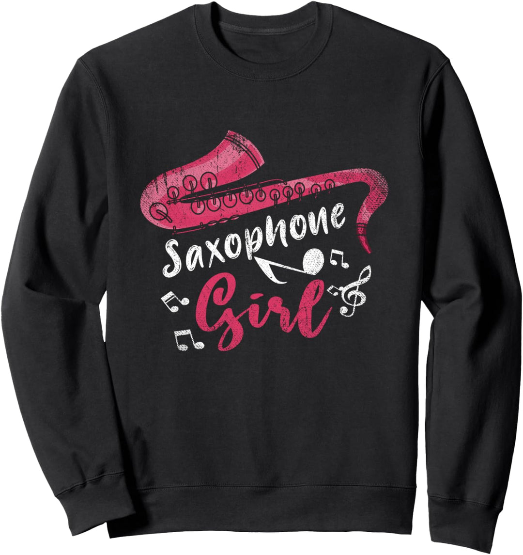 Jazz Musik Noten Damen Geschenk Saxophon Mädchen Sweatshirt