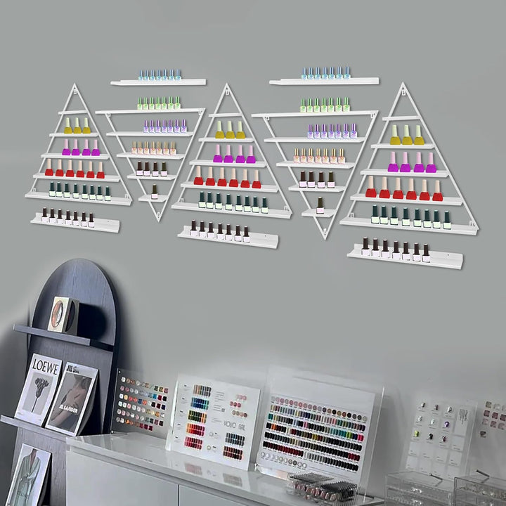 Nagellack Regal Wand Kosmetikorganiser, 6 Stück Nagellackregal Metall, 5 Etagen Nagellackständer Reg