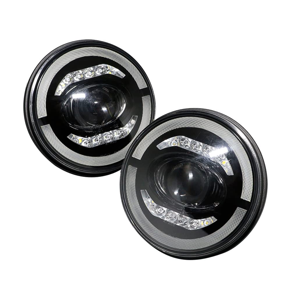 AUTO-STYLE Satz LED Scheinwerfer kompatibel mit Land Rover 90/110 & Defender - Schwarz