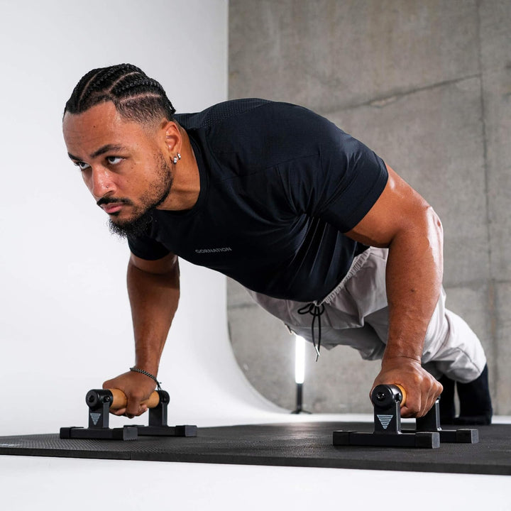 GORNATION Parallettes, inkl. Grip Tape, Calisthenics Equipment für Handstand & Push Ups, Liegestützg