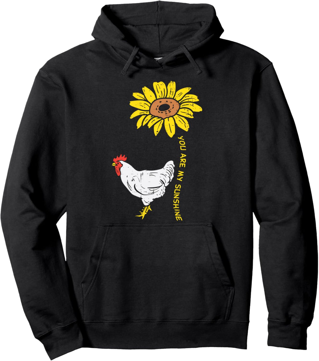 Sunshine Sunflower Chicken Farm Animal Farming Farmer Gift Pullover Hoodie