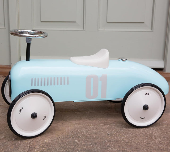 Vilac VIL1124 Autoträger Vintage in zartem Blau – ab 18 Monaten – 1124, himmelblau, Large, Himmelbla