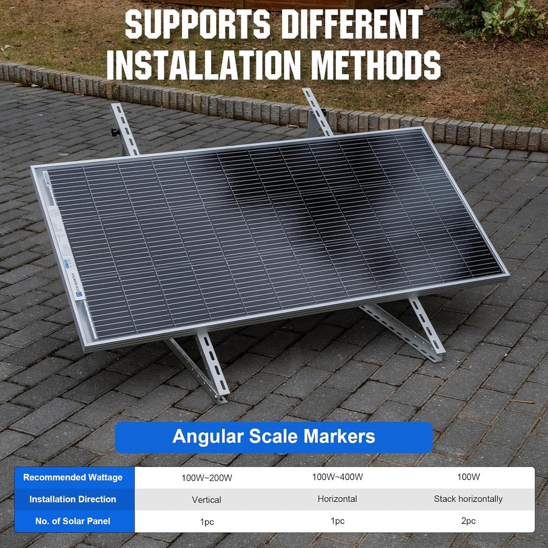 ECO-WORTHY 4 Stück Solarpanel Halterung 114cm 45'', Alu Balkonkraftwerk Halterung Aufständerung Wink
