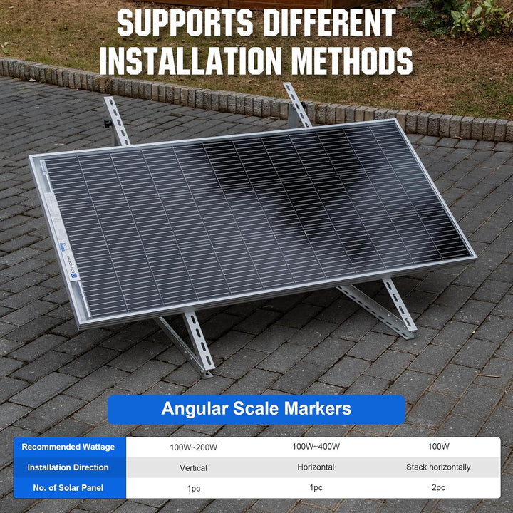 ECO-WORTHY 4 Stück Solarpanel Halterung 114cm 45'', Alu Balkonkraftwerk Halterung Aufständerung Wink