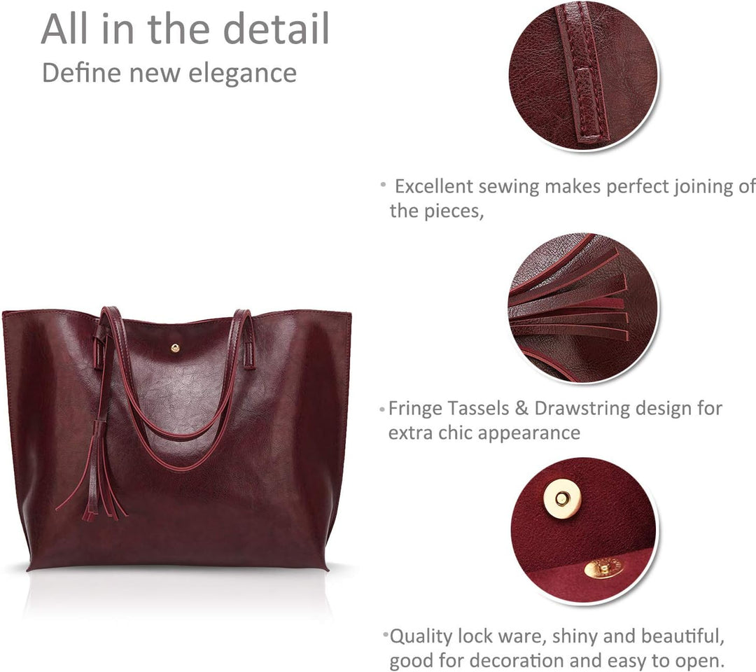 NICOLE&DORIS Damen Tote Tasche Handtasche Schultertasche aus PU-Leder Umhängetaschen Mode grosse Han