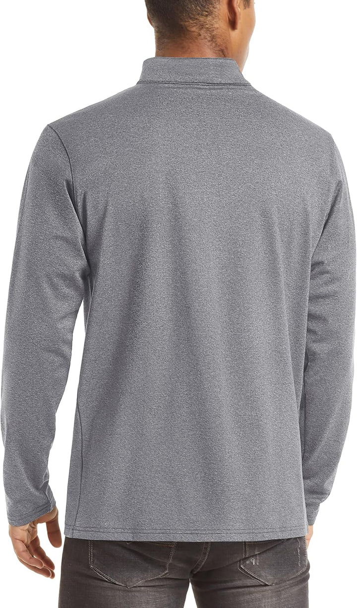 TACVASEN Pullover Herren Langarmshirt Half Zip Fleece Winterpullover Warm Atmungsaktiv Sport Sweatsh