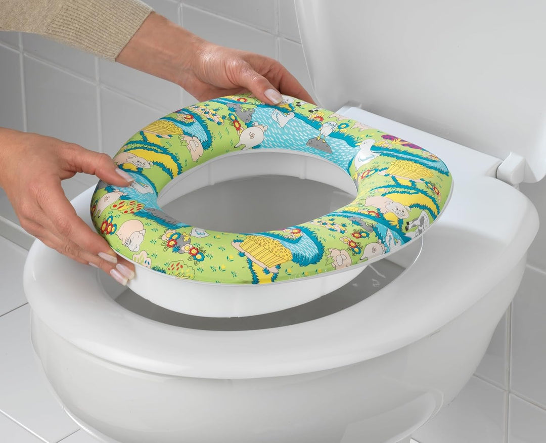 WENKO WC-Sitz Baby-Soft, Toilettenaufsatz für Kinder, gepolsterter und luftgefederter Ring zur Aufla
