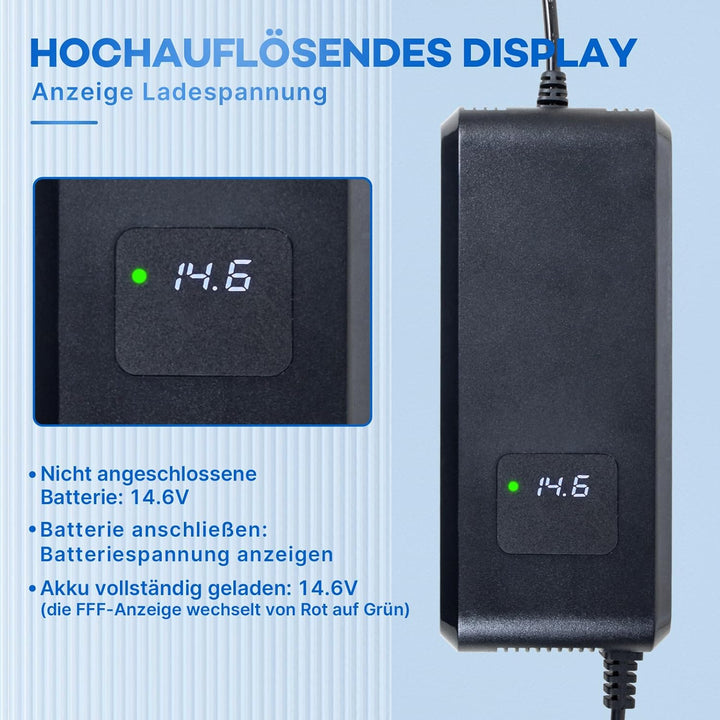 14.6V 10A LiFePO4 Lithium Batterie Ladegerät Maintainer für 12v/12.8v Deep Cycle Lithium Eisen Phosp