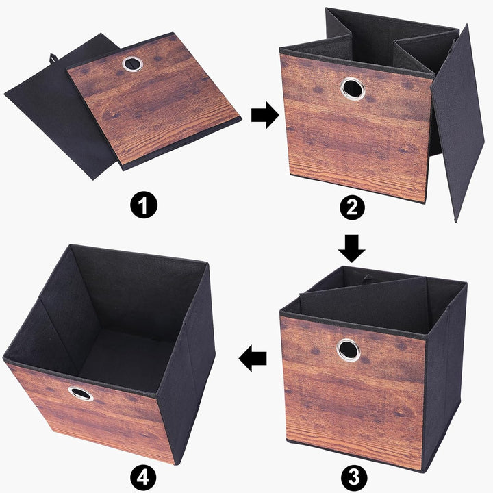 JAKAGO 6 Stück Faltbare Aufbewahrungsbox 30 x 30 x 30 cm Stoff Aufbewahrungswürfel Faltbox für Kalla