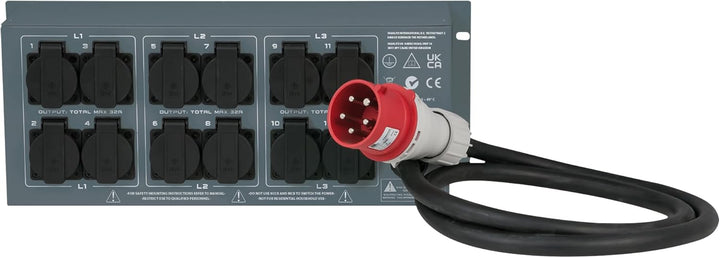 Showtec PSA-32A12S 32A CEE ->12x Schutzkontakt
