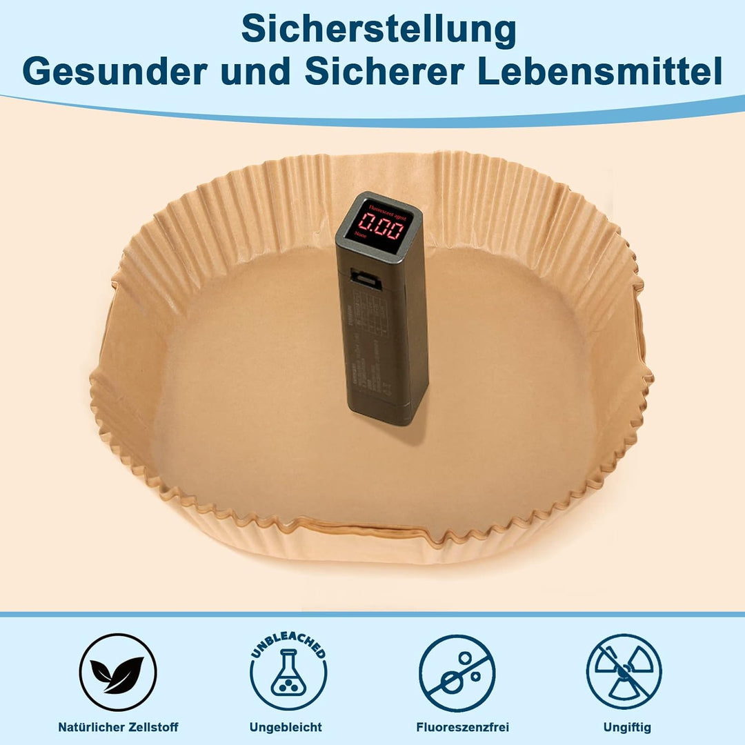 200 Stück Backpapier für Heissluftfritteuse 1,2L-4,5L, Stone TH 16-20cm Airfryer Backpapier Pergamen