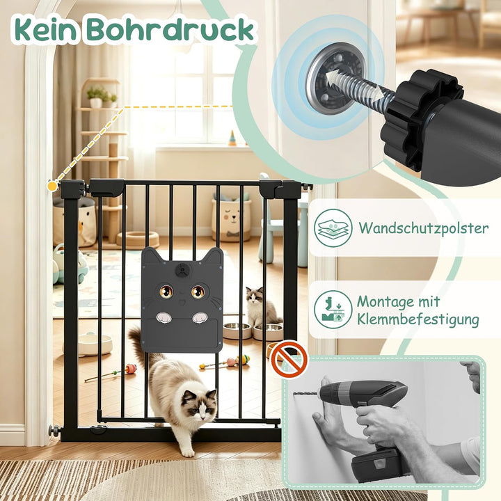 Innen Absperrgitter mit 30cm Verlängerung ohne Bohren, Türschutzgitter mit individuell gestaltbarer