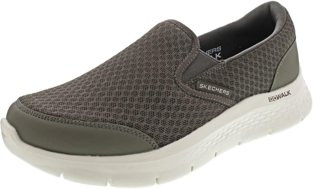 Skechers Herren 216485 Khk Sneaker, Khakifarbenes Textil Khaki Leder Khakifarbener Bes