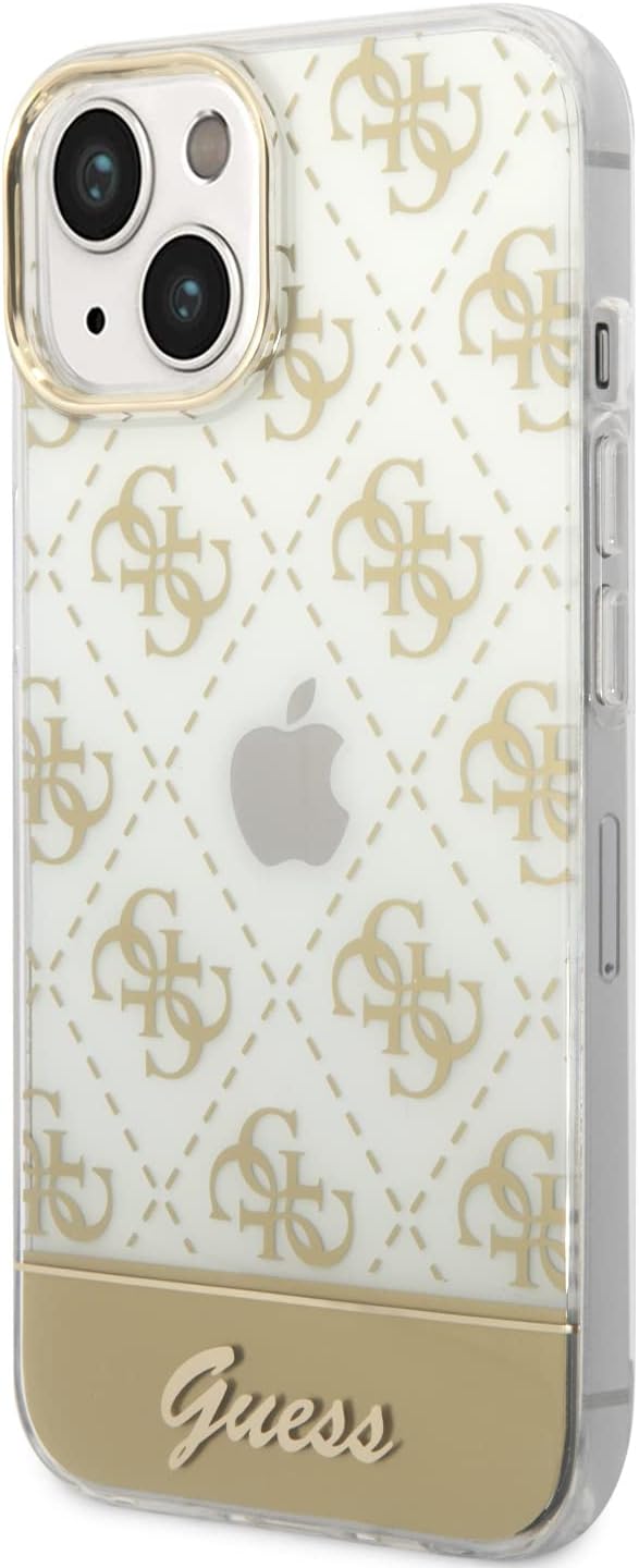 Guess GUHCP14MHG4MHG hülle für iPhone 14 Plus 6,7" Gold/Gold hardcase 4G Pattern Script