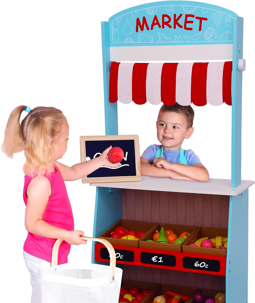 Bayer Chic 2000 2-in-1 Kaufladen &amp; Puppentheater | Holz | Mit Tafel | Multifunktionaler Spielspass: