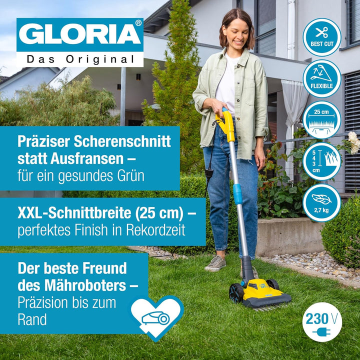 GLORIA Elektro Rasen- und Kantenschneider FineCut 230V-Ergänzung für Mähroboter & Akku-Rasenmäher/Ra