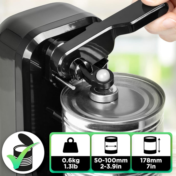 Duronic CO40 Dosenöffner, elektrischer Büchsenöffner für bis zu 600 ml Konservendosen, 3-in-1 automa