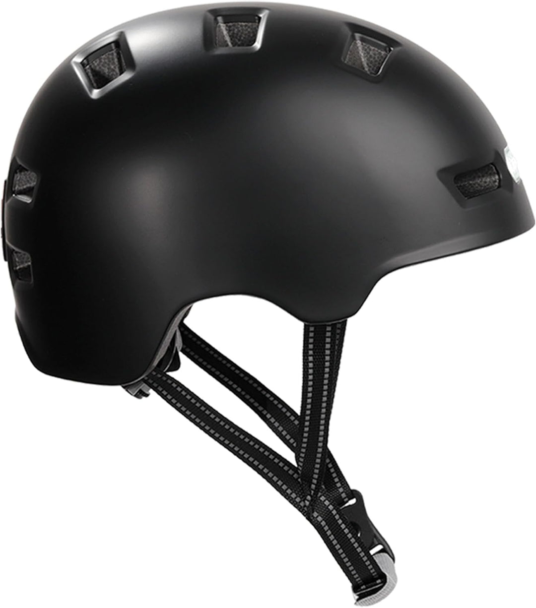 Crazy Safety Vertigo Matt Schwarz Fahrradhelm mit Vorder- und Rücklicht USB | Skater-Helm für Roller
