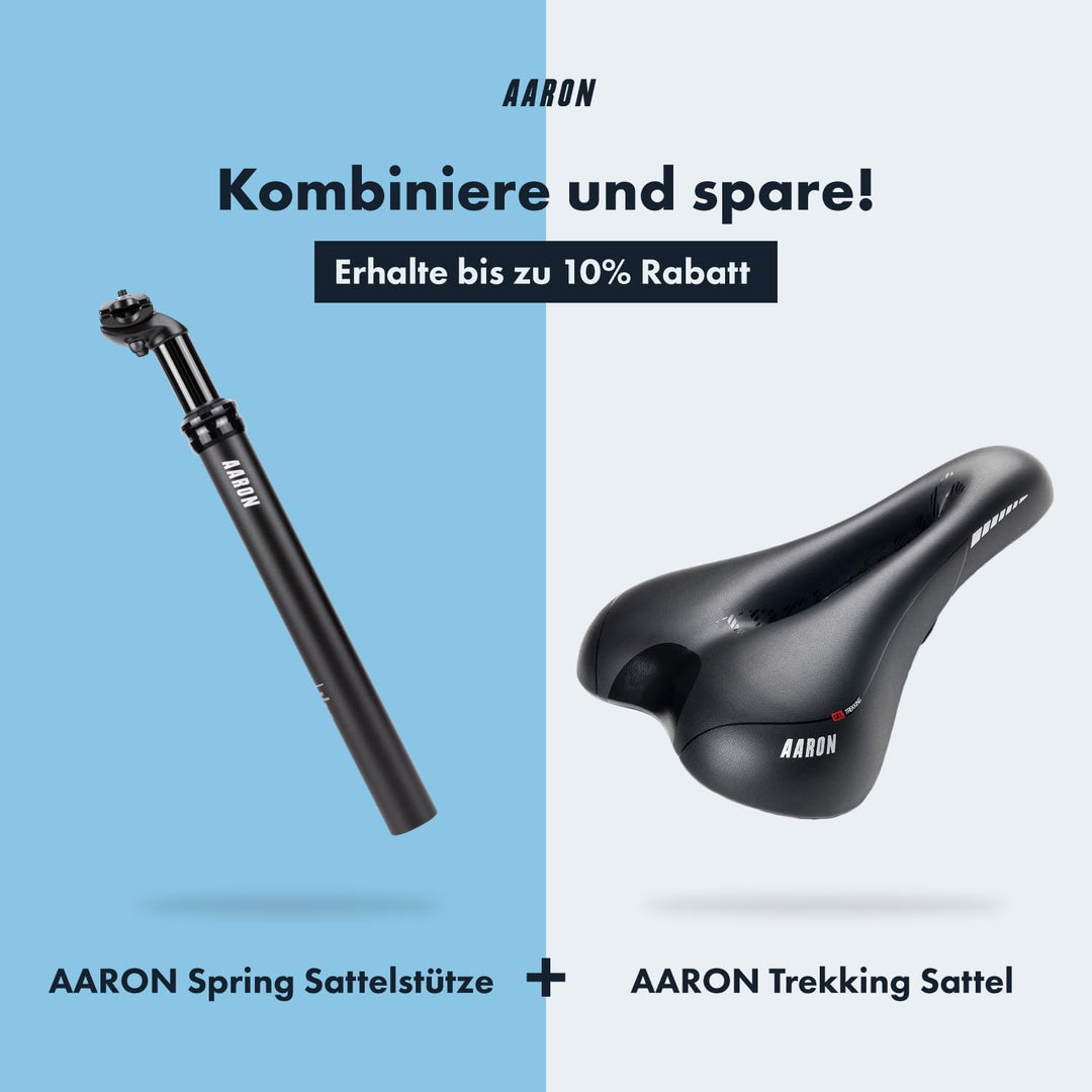 AARON Spring Federsattelstütze mit 27,2, 30,9 oder 31,6 mm Durchmesser - Gefederte Aluminium Sattels