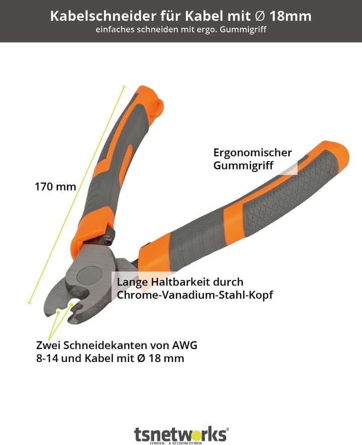 tsnetworks 7in1 NS 4 Waterproof Antennen Werkzeugset mit Kompressionszange, Universal Abisolierer,Sc