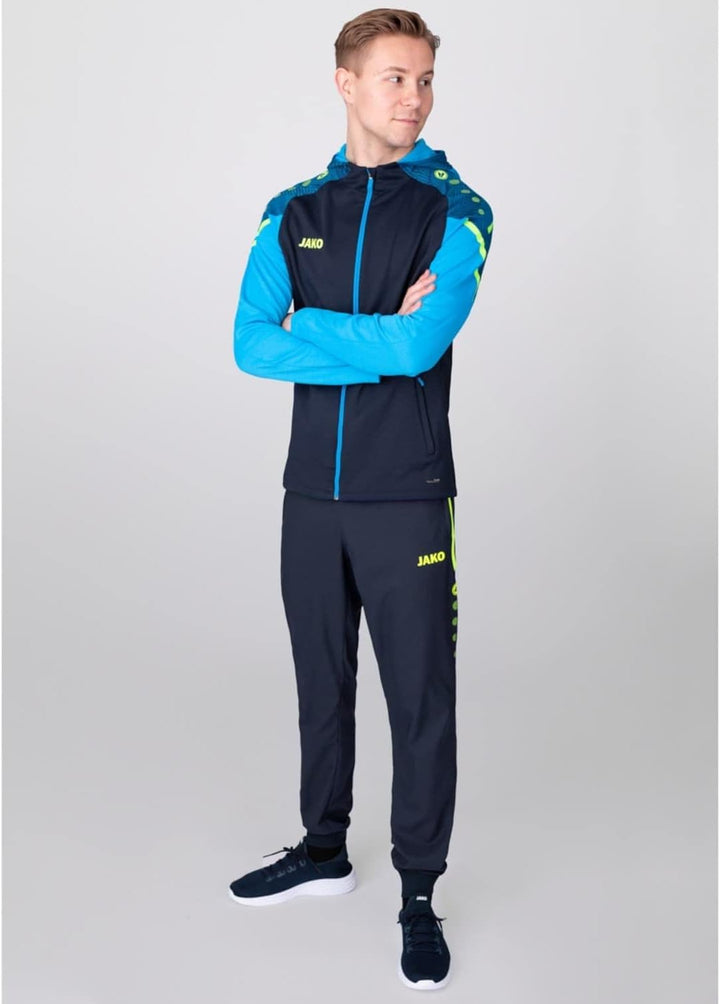 JAKO Herren Kapuzenjacke Performance, neonorange/weiss/marine, M, 6897, S Marine/Jako-blau