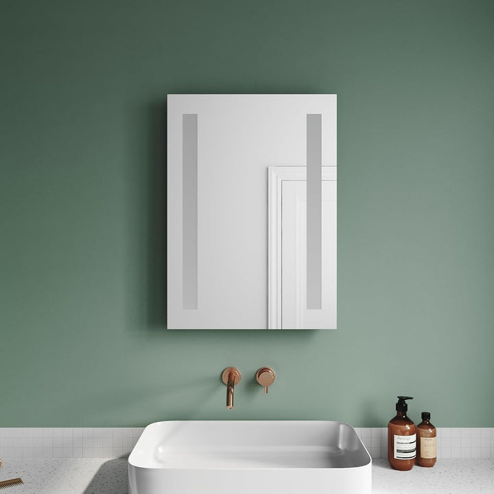 LED Badspiegel 45x60 cm Badspiegel mit Beleuchtung 6400k Kaltesweisses Licht Badezimmerspiegel mit B
