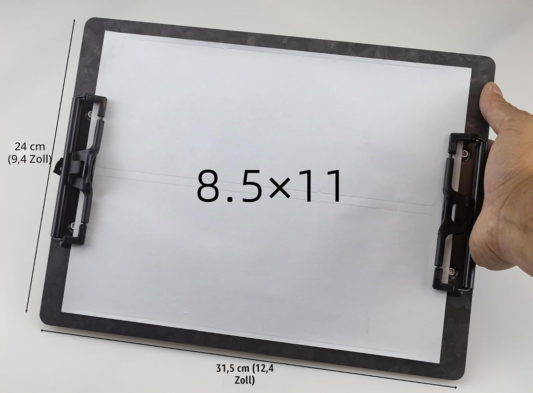 Echtes 3K-Kohlefaser-Klemmbrett, Ultraleicht,Robust und tragbar,1.5 mm Dicke, schwarz, geeignet für