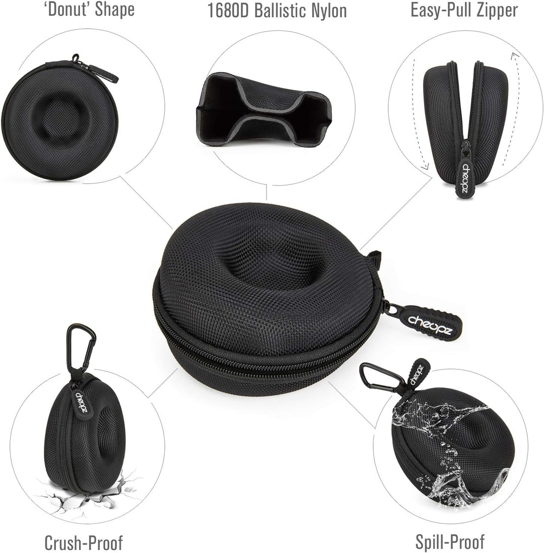 Cheopz Reise-Uhrenetui für Armbanduhren und Smart-Uhren bis 50 mm, Schwarz