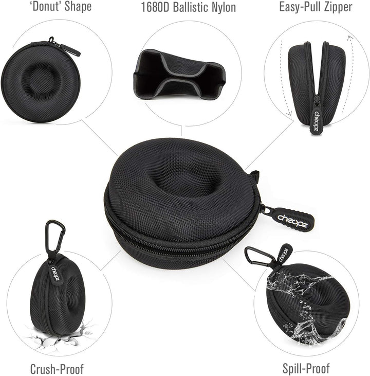 Cheopz Reise-Uhrenetui für Armbanduhren und Smart-Uhren bis 50 mm, Schwarz