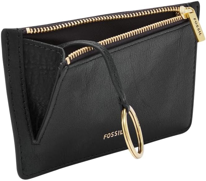 Fossil Damen Logan Card Case 13.7922 cm x 0.381 cm x 8.509 cm Schwarz, 13.7922 cm x 0.381 cm x 8.509