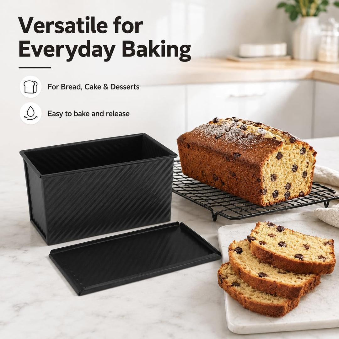 lvifloae Brotformen mit Deckel, Brotform aus Edelstahl, geeignet für hausgemachte Kuchen, Brot und F