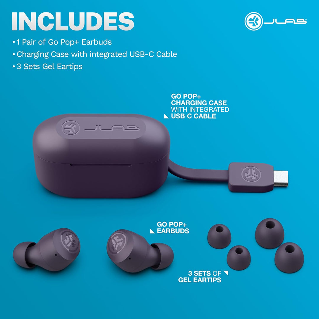JLab Go Air Pop+ In Ear Kopfhörer kabellos Bluetooth, True Wireless Kopfhörer, 35+ Std. Headphones,