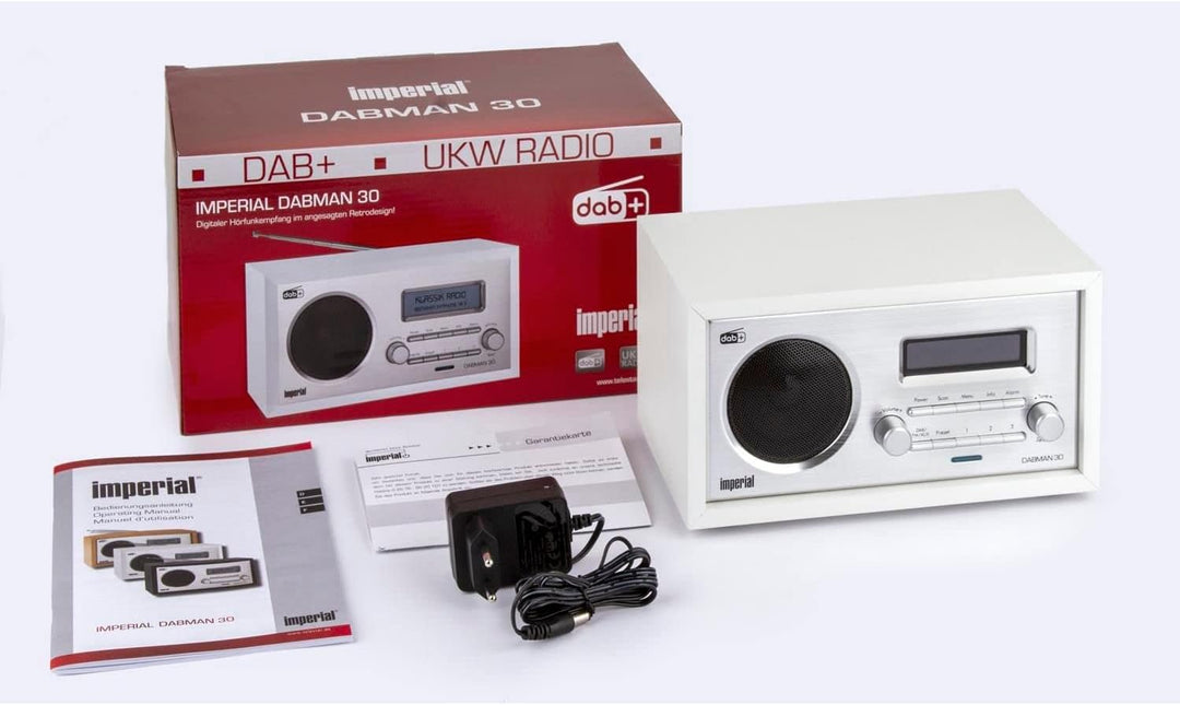 IMPERIAL DABMAN 30 Digitalradio (DAB+ / DAB / UKW, Aux In, inkl. Netzteil) weiss, Mono weiss Mono Si