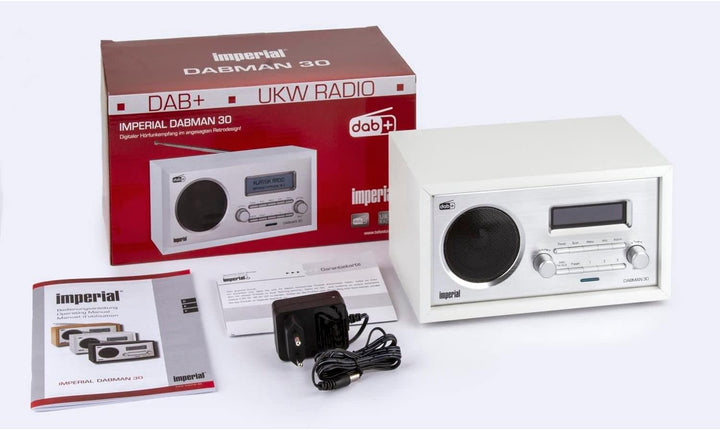 IMPERIAL DABMAN 30 Digitalradio (DAB+ / DAB / UKW, Aux In, inkl. Netzteil) weiss, Mono weiss Mono Si