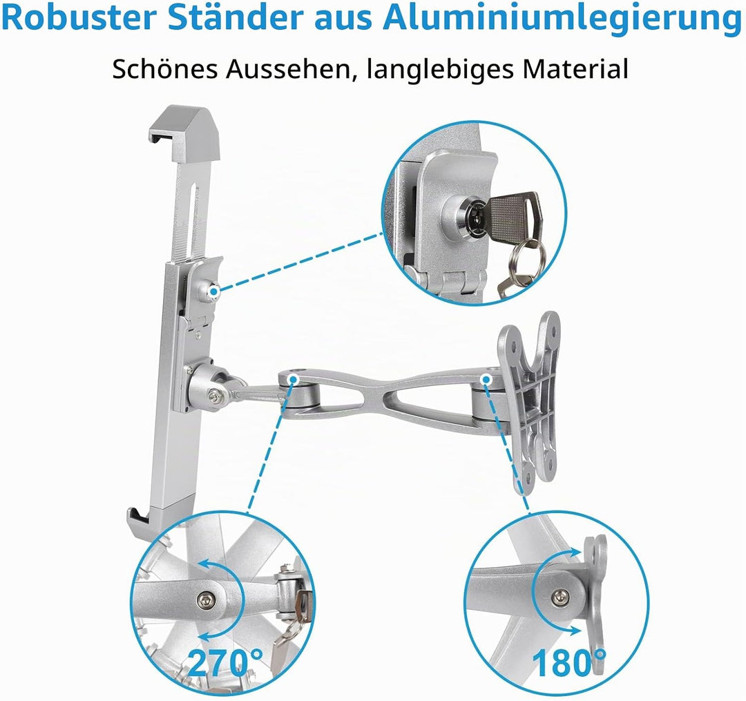 woleyi Anti-Diebstah Tablet Wandhalterung, Heavy Duty Gelenkarm Tablet Halterung für Kiosk, Store fü