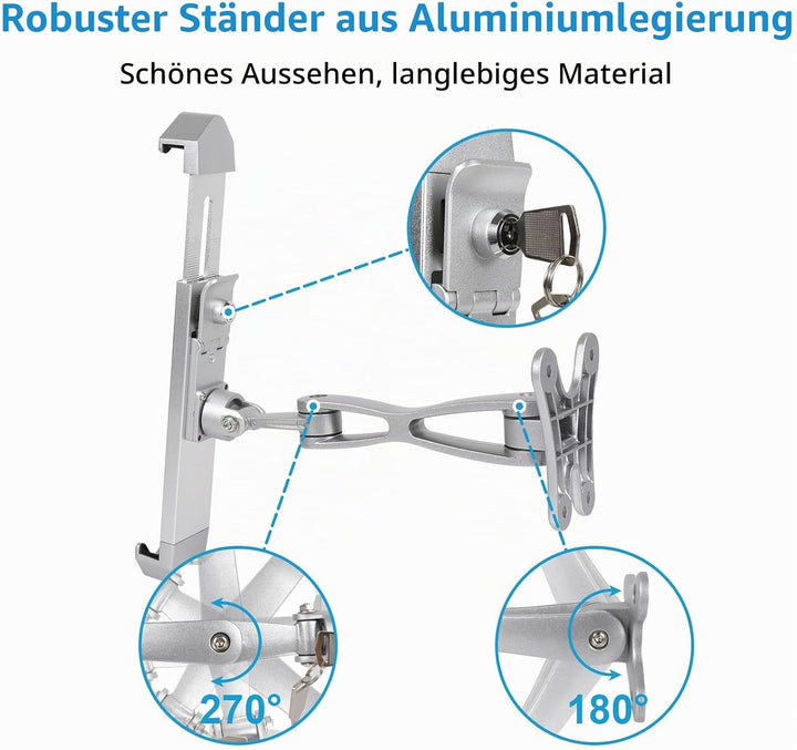 woleyi Anti-Diebstah Tablet Wandhalterung, Heavy Duty Gelenkarm Tablet Halterung für Kiosk, Store fü