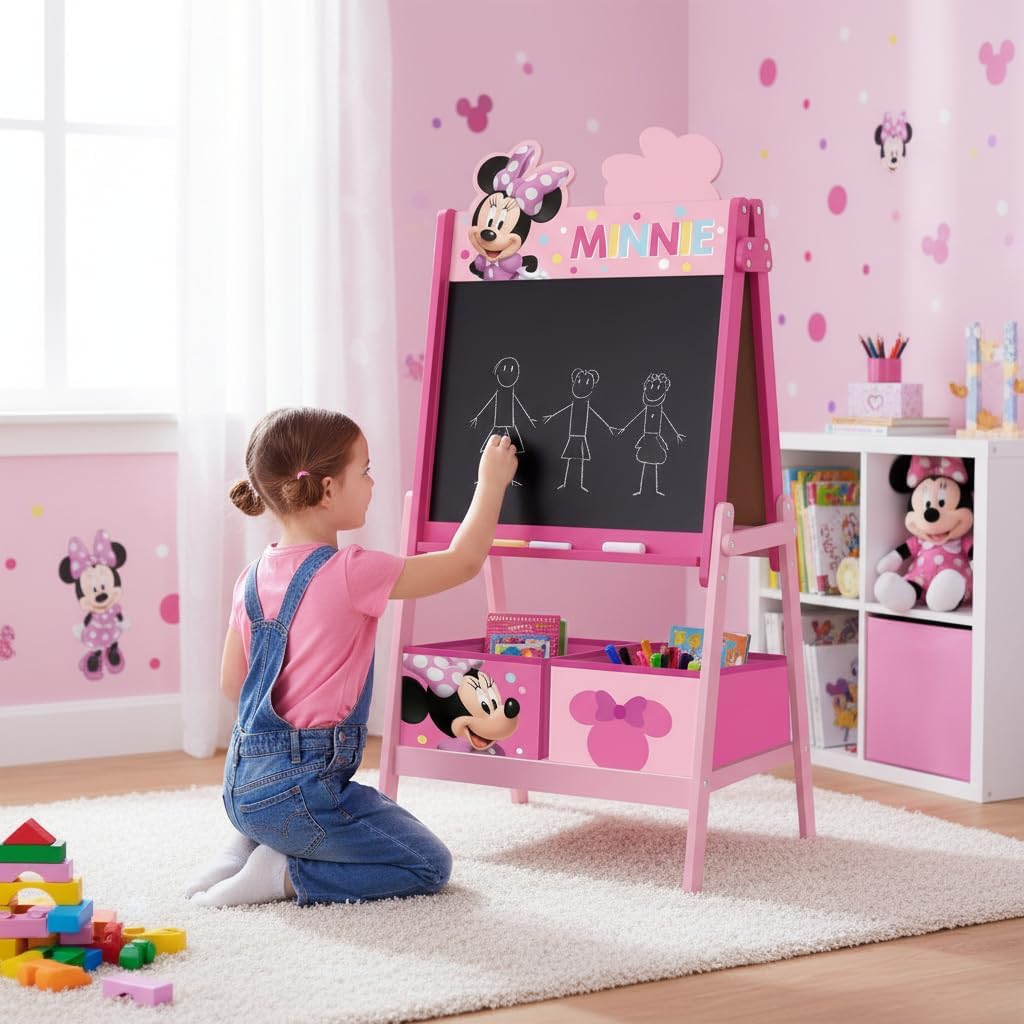 ARDITEX – Kindertafel von Disney Minnie Mouse mit doppelseitiger Oberfläche für Kreide und Filzstift