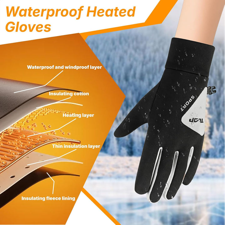 USB Beheizbare Handschuhe für Herren Damen Wasserdichte Winterhandschuhe