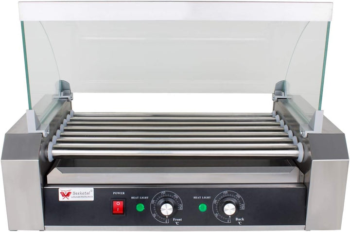 Beeketal 'BH7WG' Profi Hot Dog Grill mit 7 rotierenden Heizstäben, Edelstahl Würstchen Grill Gerät m