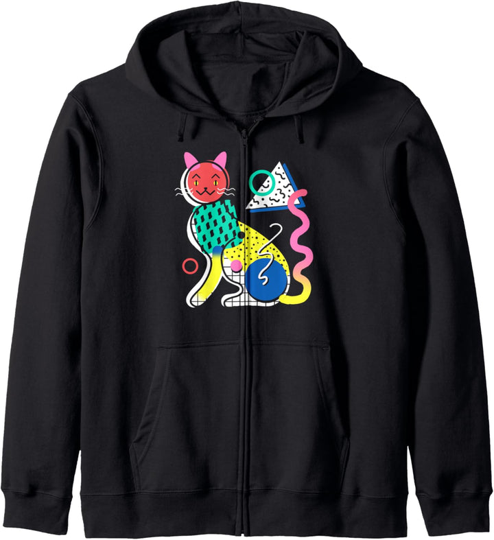 Memphis Cat Design Kapuzenjacke