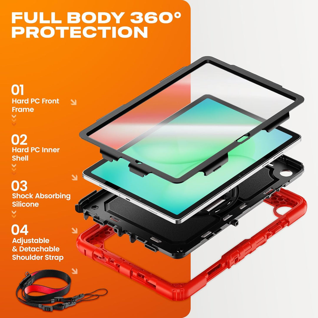 SEYMAC stock Hülle für Samsung Galaxy Tab A11+ Plus/A9+ Plus 11 Zoll 2025/2023, Stossfeste Hülle mit