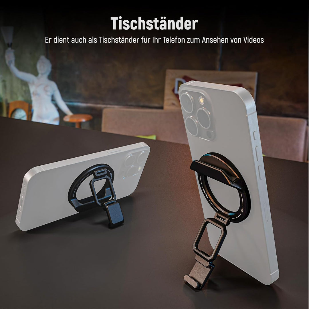 NEEWER Faltbare Durchgangskamera-Halterung mit kaltem Schuh für MagSafe 15 Pro Max 14 13 12 MacBook