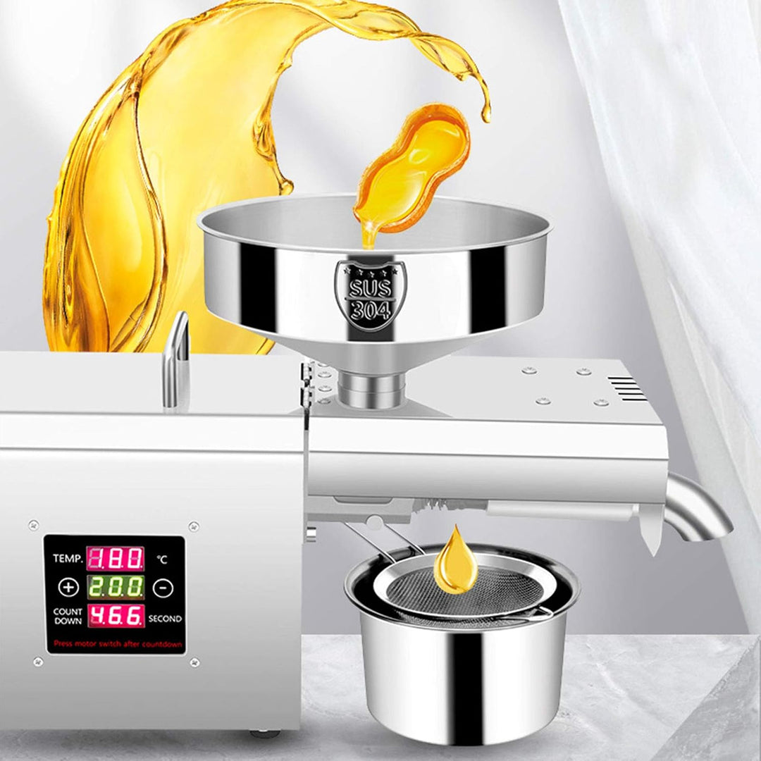 600W Automatische Ölpresse Maschine, Kalt/Heiss Öl Pressmaschine Elektrische, 50% Ölproduktion|3-6kg