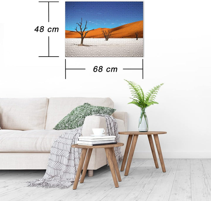 Ulmer Puzzleschmiede - Puzzle „Wüstenbäume“ - Eindrucksvolles 1000 Teile Puzzlemotiv aus Namibia – E