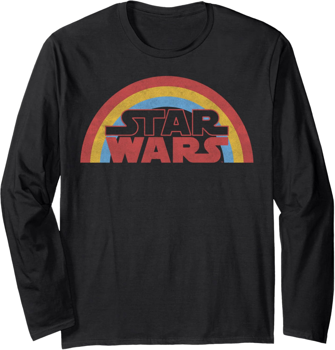 Star Wars Rainbow Title Logo Langarmshirt