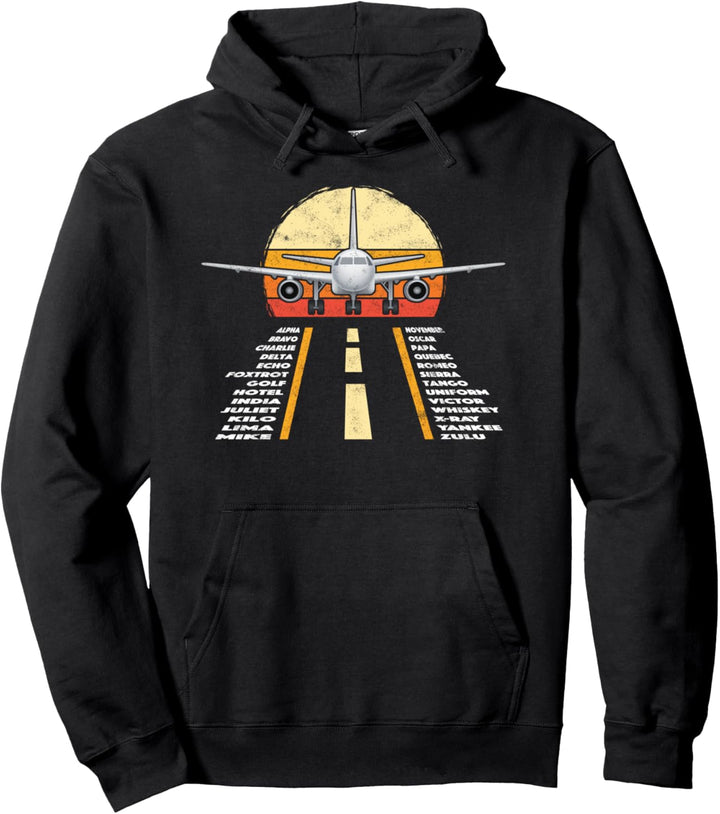 Pilotenalphabet Flugzeug Flieger Luftfahrt Flughafen Piloten Pullover Hoodie