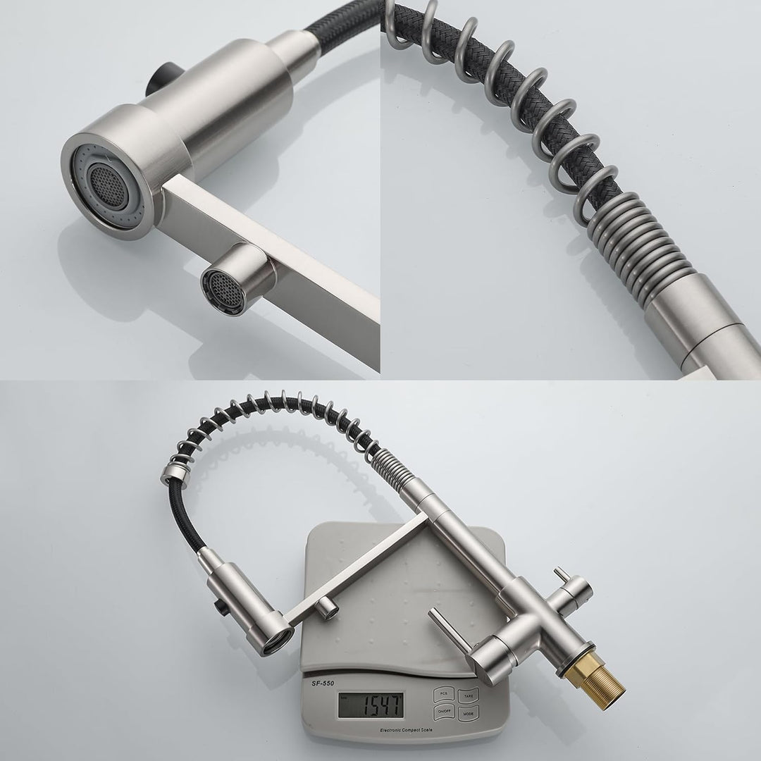 Trinkwasser Küchenhahn Pull Down Sprayer 2 Griff 3 in 1 Wasserfilter Reiniger Wasserhähne Frühling B