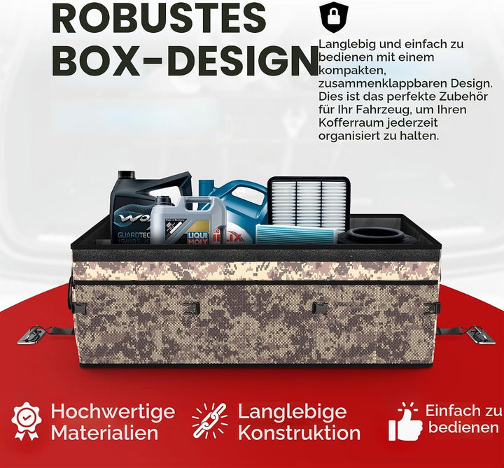 FORTEM Kofferraum Organizer, Kofferraumtasche, Zusammenklappbarer Auto Organizer Kofferraum mit Fäch