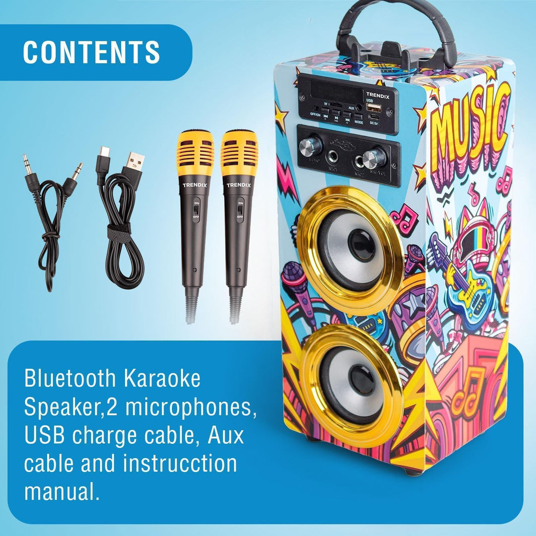 Trendix - Karaoke Kinder Music Star | Karaoke Maschine Kinder 2 Mikrofone | Karaoke Anlage Mit 2 Mik