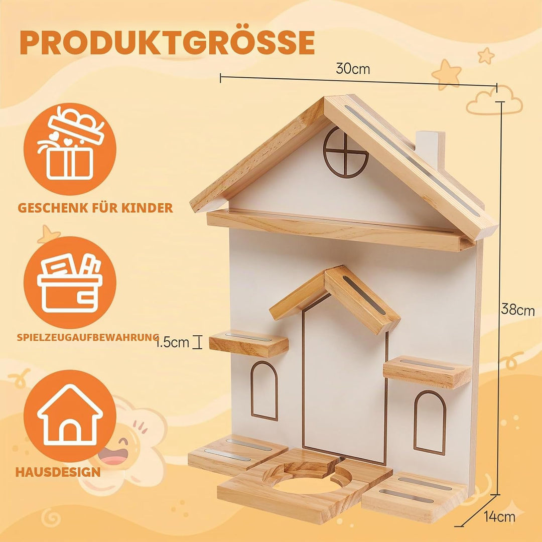 Gieanoo Weiss Tonie Regal, Haus-Form Magnet Schwimmende Wand Regal, Kiefer Holz Organizer Kompatibel